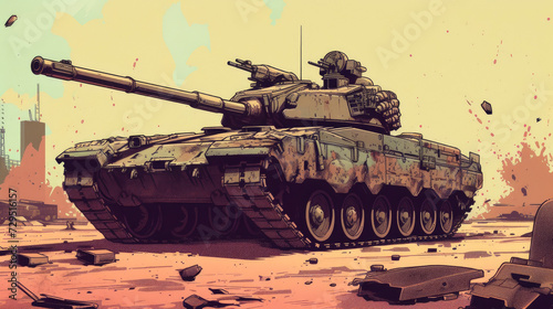 Retro Armored Might: 1970s Tank Comic