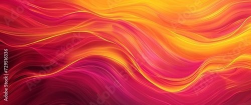 Vibrant Motion: Abstract Background of Dynamic Red and Yellow Wavy Lines