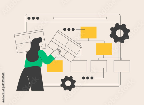 Sitemap creation abstract concept vector illustration.