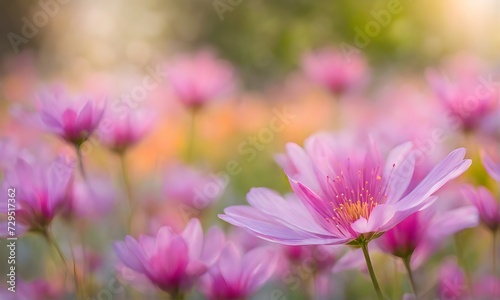 Spring flowers create a smooth background