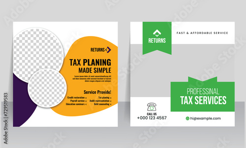 business tax refund social media post web banner instagram post template 