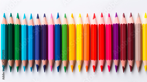 Colorful pencils isolated on white background. Back to school concept.