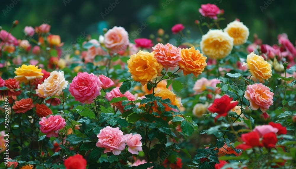 Immerse Yourself in the Charm of a Stunning Flower Garden - A Vibrant Display of Blooming Roses Amidst Tranquil Nature Immerse Yourself in the Charm of a Stunning Flower Garden - A Vibrant Display of Blooming Roses Amidst Tranquil Nature