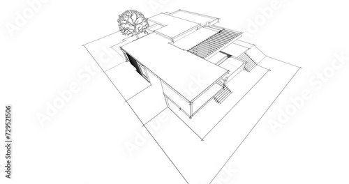 architectural sketch of house