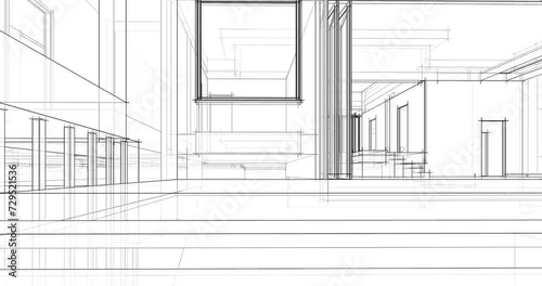 architectural sketch of house