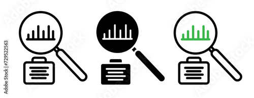 Vocational Evaluation Line Icon. Career Analysis Icon in Black and White Color.