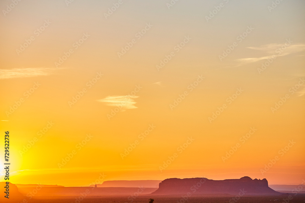 Golden Hour Desert Sunset in Monument Valley