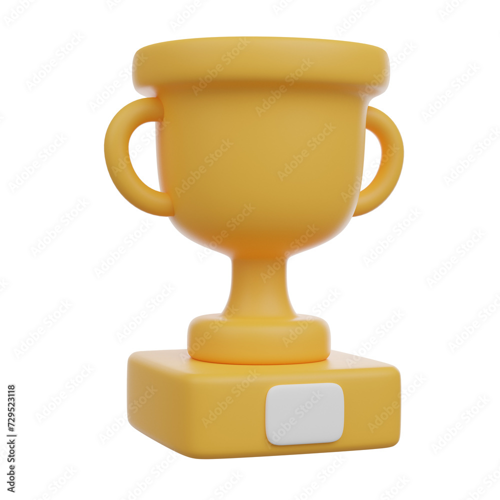 Gold Cup for First Place. Trophy for Victory 3D render icon Gold Cup for First Place. Trophy for Victory 3D render icon