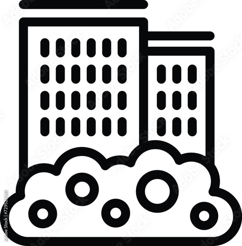City cars fumes icon outline vector. Co2 gas car. Air auto chemical
