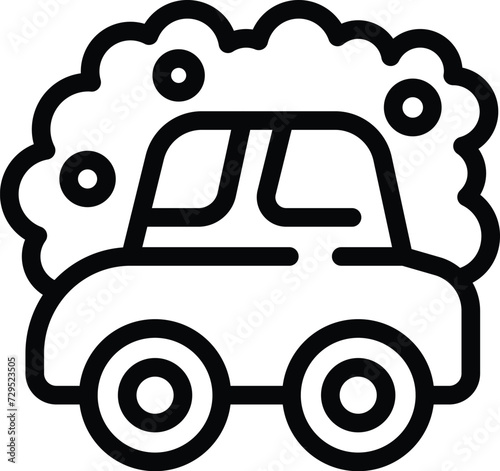 Big car fumes smoke icon outline vector. Emission city. Velocity breath