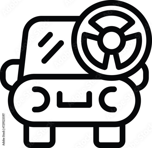 Carbon car emissions icon outline vector. Car co2. City dust breath