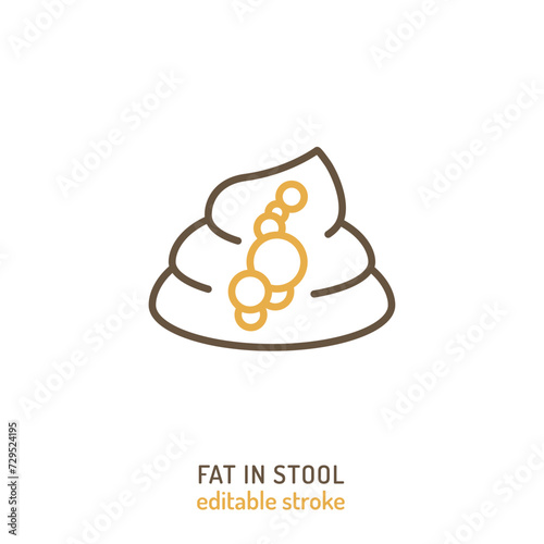 Fat in human stool. Linear icon, pictogram, symbol. photo