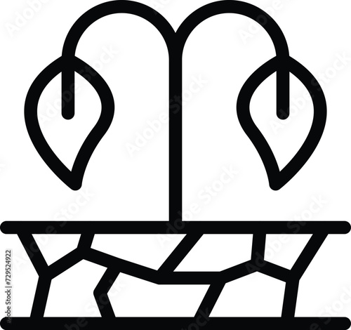 Dead plant from smoke icon outline vector. Dust fumes. Co2 pipe emission