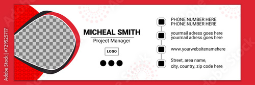 Email signature design vector template