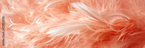 A bird's feather of color peach fuzz.