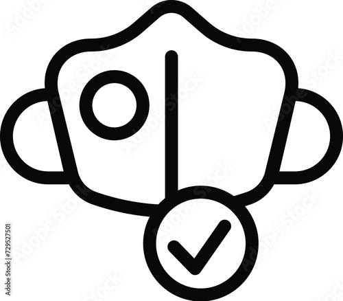 Face mask icon outline vector. Gas fumes climate. Co2 speed city