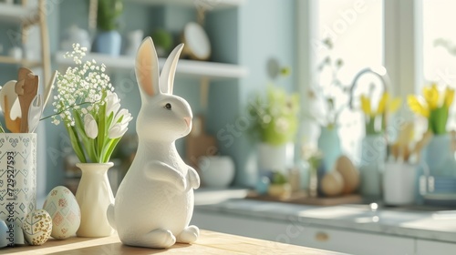 minimal easter decor in the kitchen photo