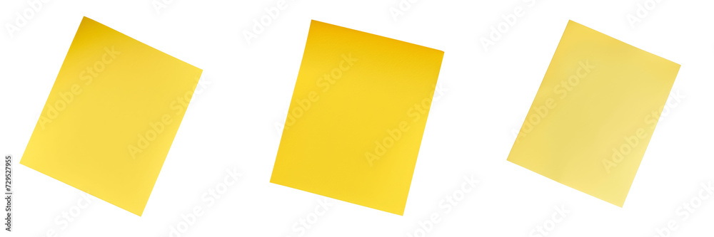 Yellow Sticky Note Set Isolated on Transparent or White Background, PNG Yellow Sticky Note Set Isolated on Transparent or White Background, PNG