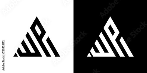 vector logo WP abstract combination of triangles