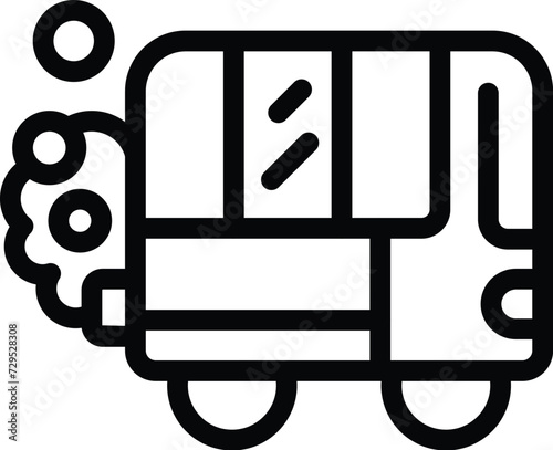 Bus traffic fumes icon outline vector. Automobile substance. Co2 car air