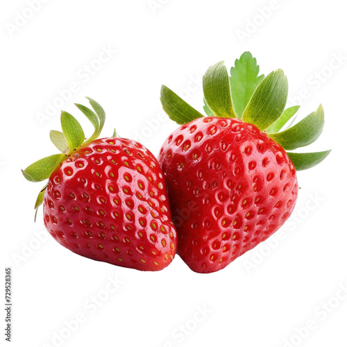 Fresh strawberries isolated on transparent background