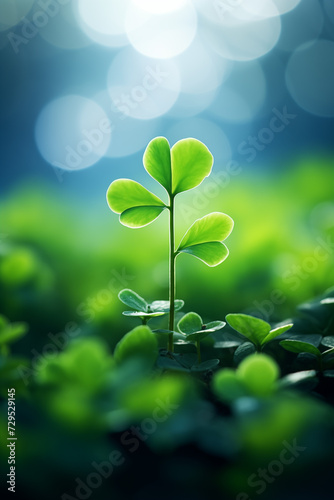 St. Patrick’s Day. Green background. Clover, shamrock