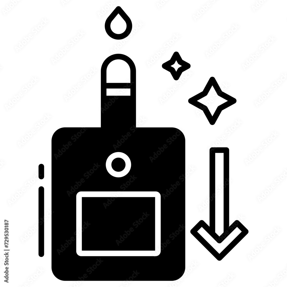 Obraz premium Lower sugar glyph and line vector illustration