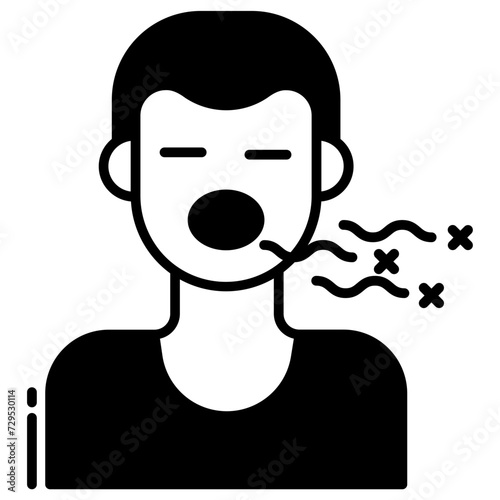 Bad Breath glyph and line vector illustration