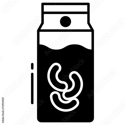 Cashew Milk glyph and line vector illustration