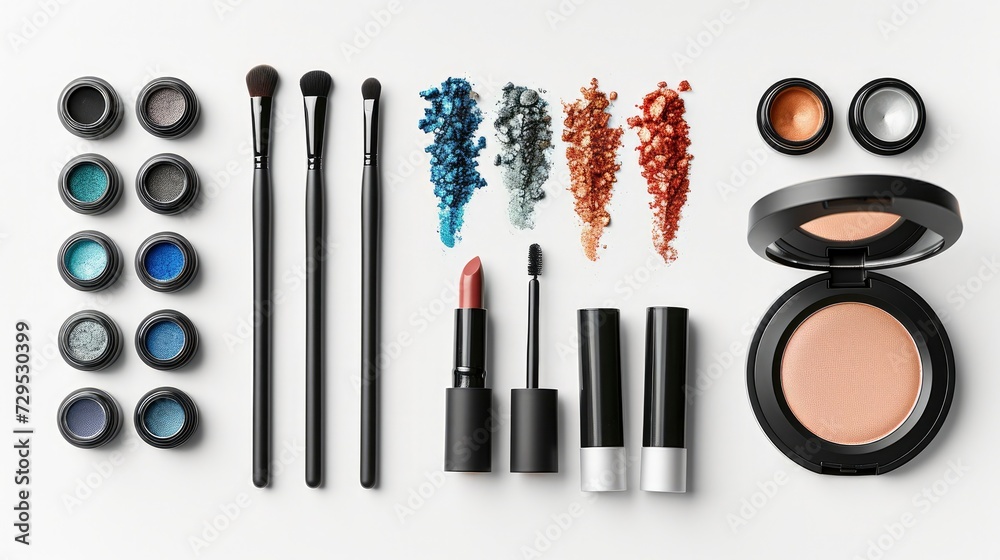 makeup products isolated on white background makeup products isolated on white background