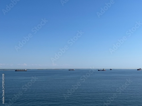 Oil tankers at the sea