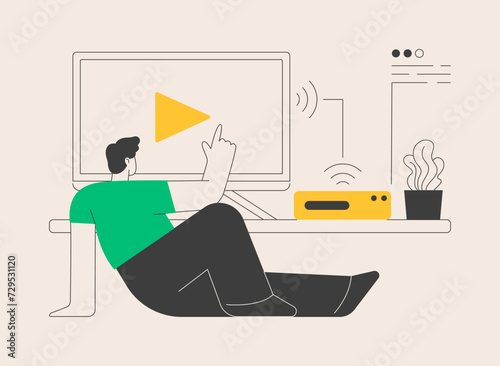 Smart TV box abstract concept vector illustration.