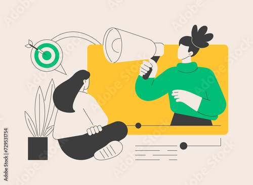 Addressable TV advertising abstract concept vector illustration.