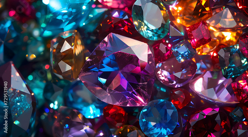 colorful gem stones and gemstones with a background i
