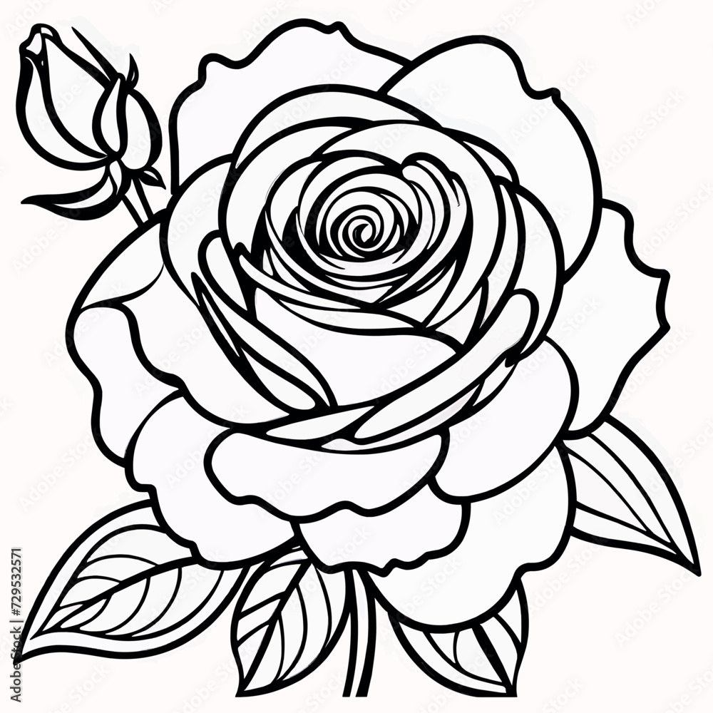 custom made wallpaper toronto digitalRose flower coloring book pages for children and adults