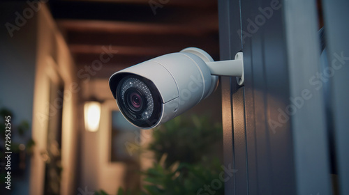 surveillance camera on a property, security concept. Created with AI