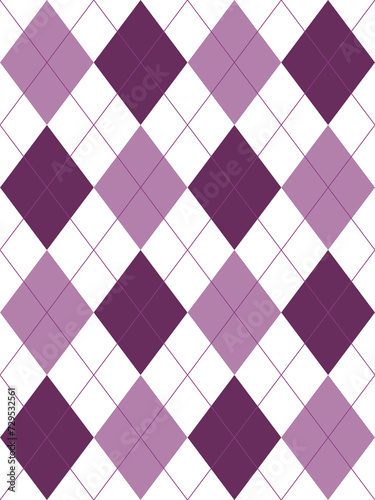 Argyle pattern set in pale pansy. Seamless geometric pattern for gift card, gift paper, jumper, socks, scarf, other modern spring summer autumn winter fashion textile or paper print