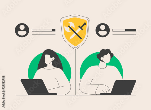 MMORPG abstract concept vector illustration.