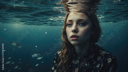 Diving into Tranquility: The Girl Submerged in Water © Dima Shapovalov