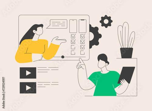 Technical review abstract concept vector illustration.