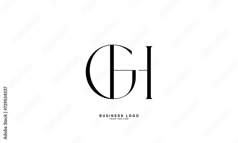GH, HG, G, H, Abstract Letters Logo Monogram GH, HG, G, H, Abstract Letters Logo Monogram