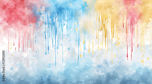 colorful watercolor background with drips in