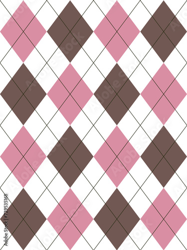 Argyle pattern set in pink.Seamless geometric pattern for gift card, gift paper, jumper, socks, scarf, other modern spring summer autumn winter fashion textile or paper print