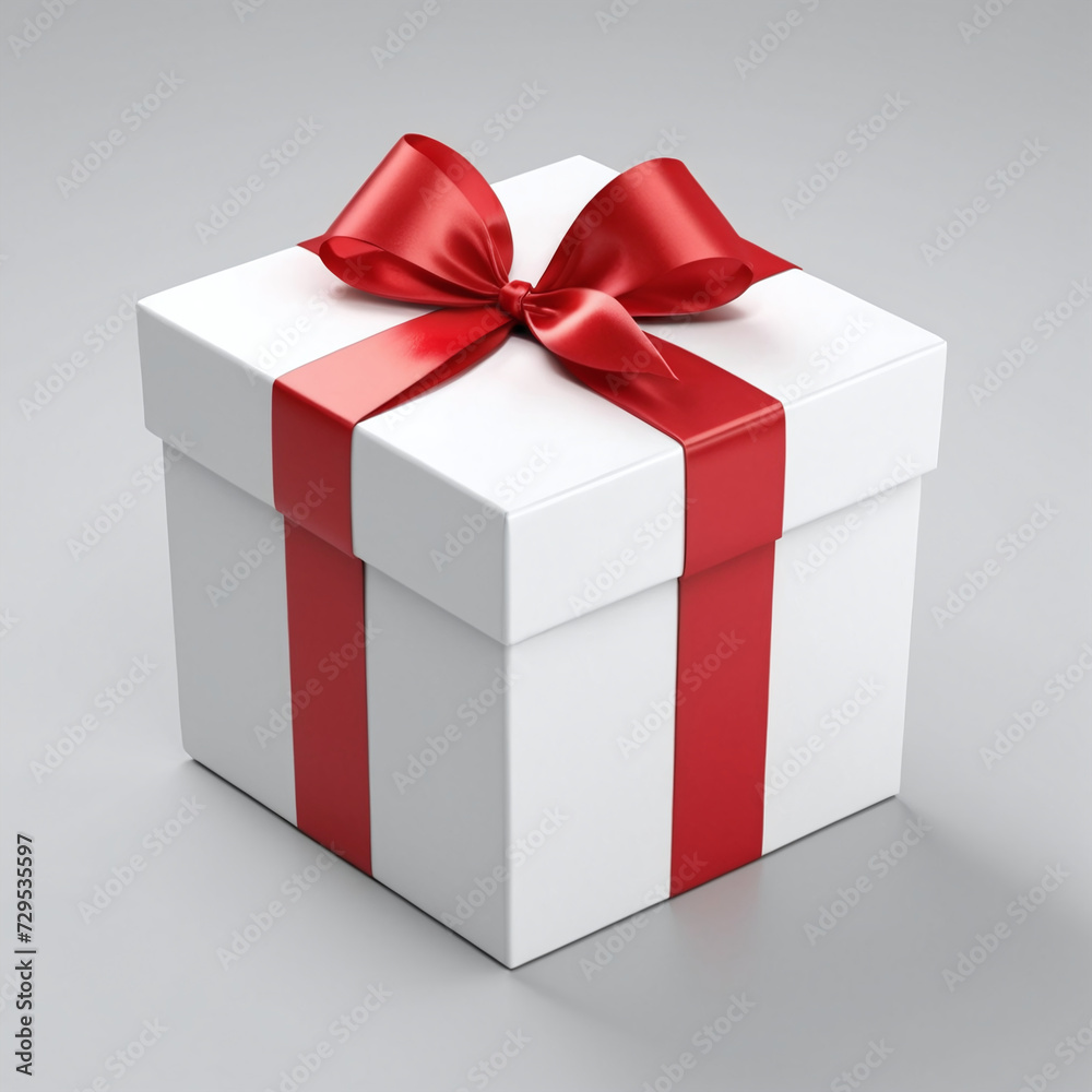 Fototapeta premium Gift box with ribbon 3D rendered