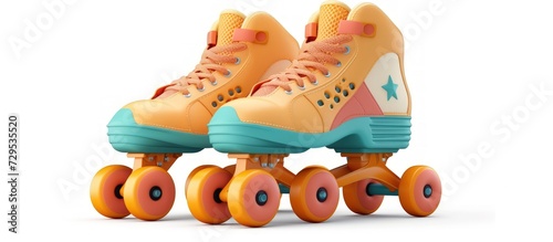 3D rendering Trendy child Roller skates isolated on white background. AI generated image