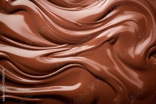 Chocolate background. Texture of liquid chocolate or cocoa close-up