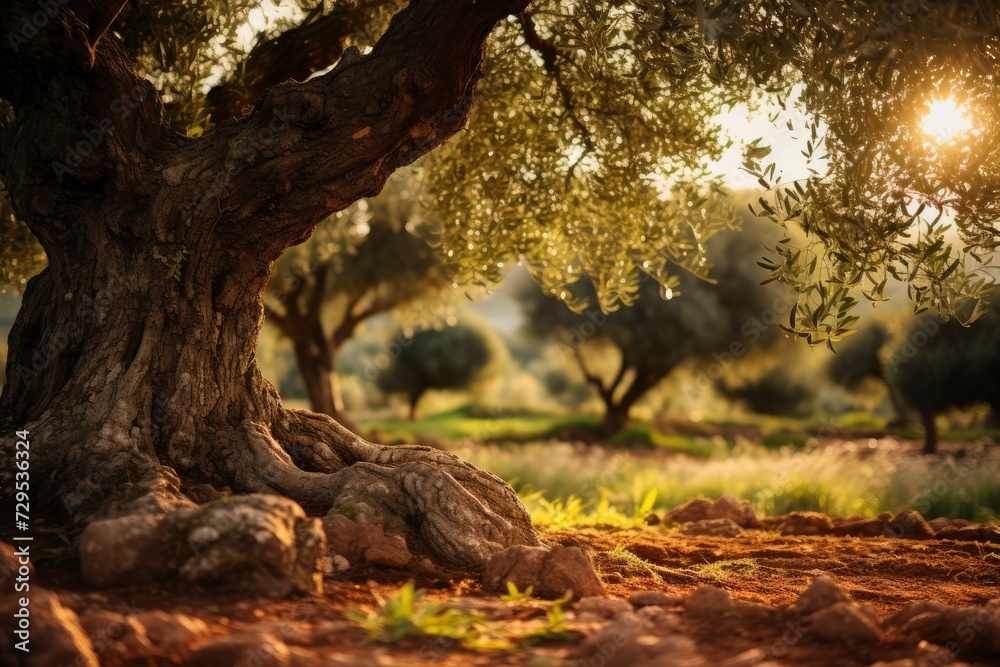 Olive trees. Beautiful sunny landscape, view of olive trees. Growing olives for making oil, olive grove, garden. Mediterranean landscape Olive trees. Beautiful sunny landscape, view of olive trees. Growing olives for making oil, olive grove, garden. Mediterranean landscape
