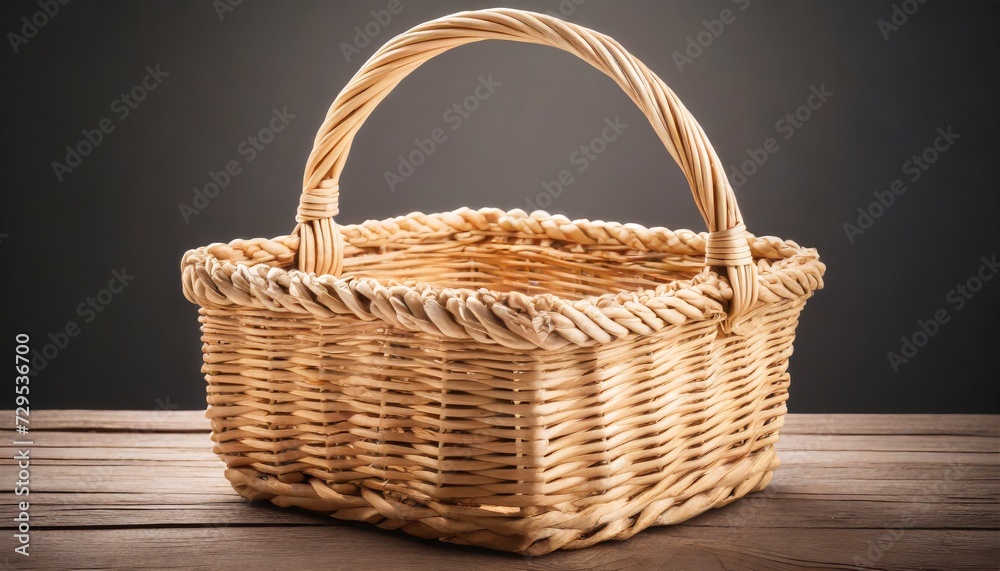 straw basket isolated