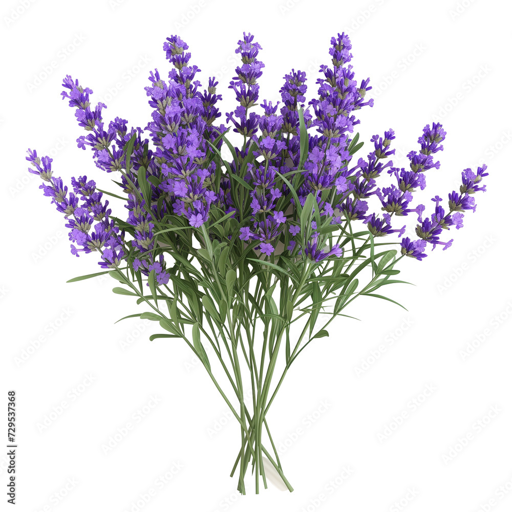 3d illustration cartoon Lavender flowers bunch on transparent background 3d illustration cartoon Lavender flowers bunch on transparent background