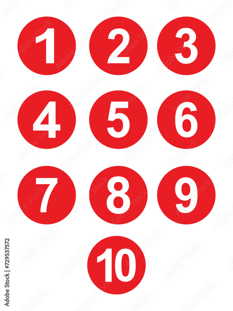 Set of Round 1-10 Numbers Icon set bullet point number icon set, Vector for Education and UI,UX Design Set of Round 1-10 Numbers Icon set bullet point number icon set, Vector for Education and UI,UX Design